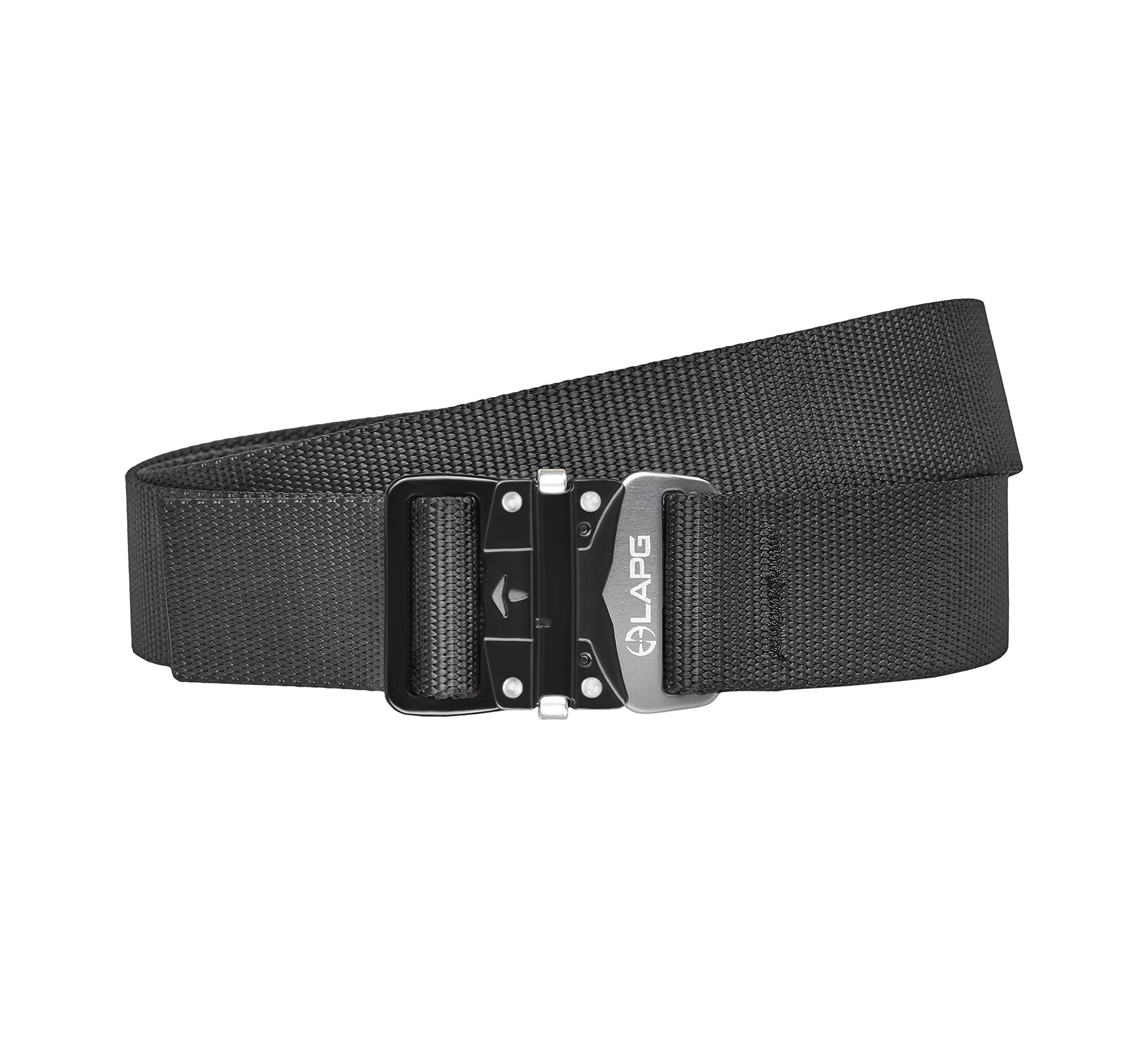 LA Police Gear LoPro Men's Range Belt, Tactical Belt for Men, High-Tech Buckle Men's Belt - Black - Medium