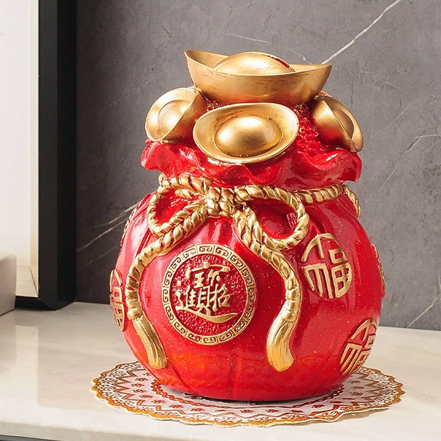 金運アップ壺　新品「台湾国宝七彩玉聚寶瓶」2個セット 値下げ 貯金箱 風水 金運アップ 開運 インテリア 置物 商売繁盛 壺