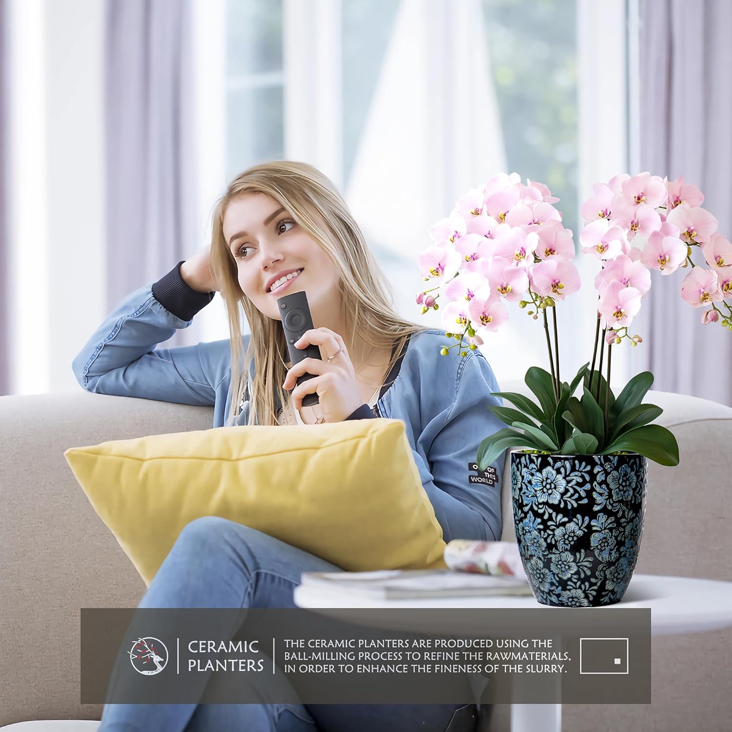 FENGSHEN 大型キッチンホルダー(H6.7 x 幅7.5インチ)、ブラック調理器具ホルダー、大型キッチン用品ホルダー、モダンな