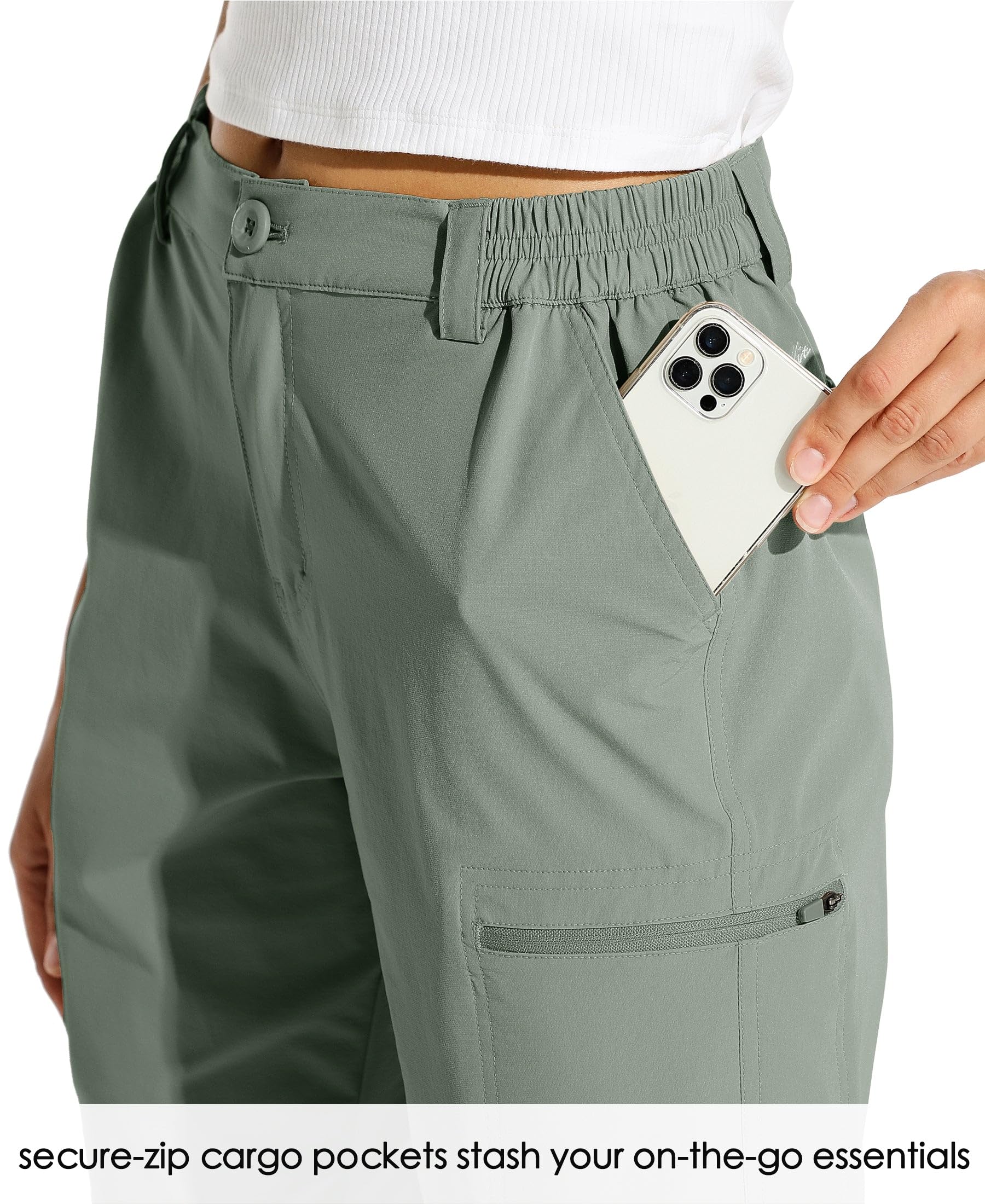WILLIT Pantaloncini cargo da donna da 10", elasticizzati, da golf, attivi, lunghi e ad asciugatura rapida, estivi, da viaggio