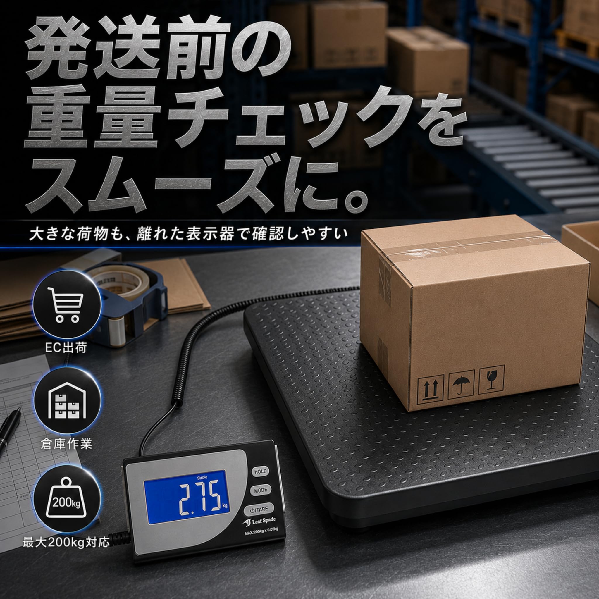 Amazon | Leaf Spade デジタル スケール 重量計 [最大200Kg 50g単位