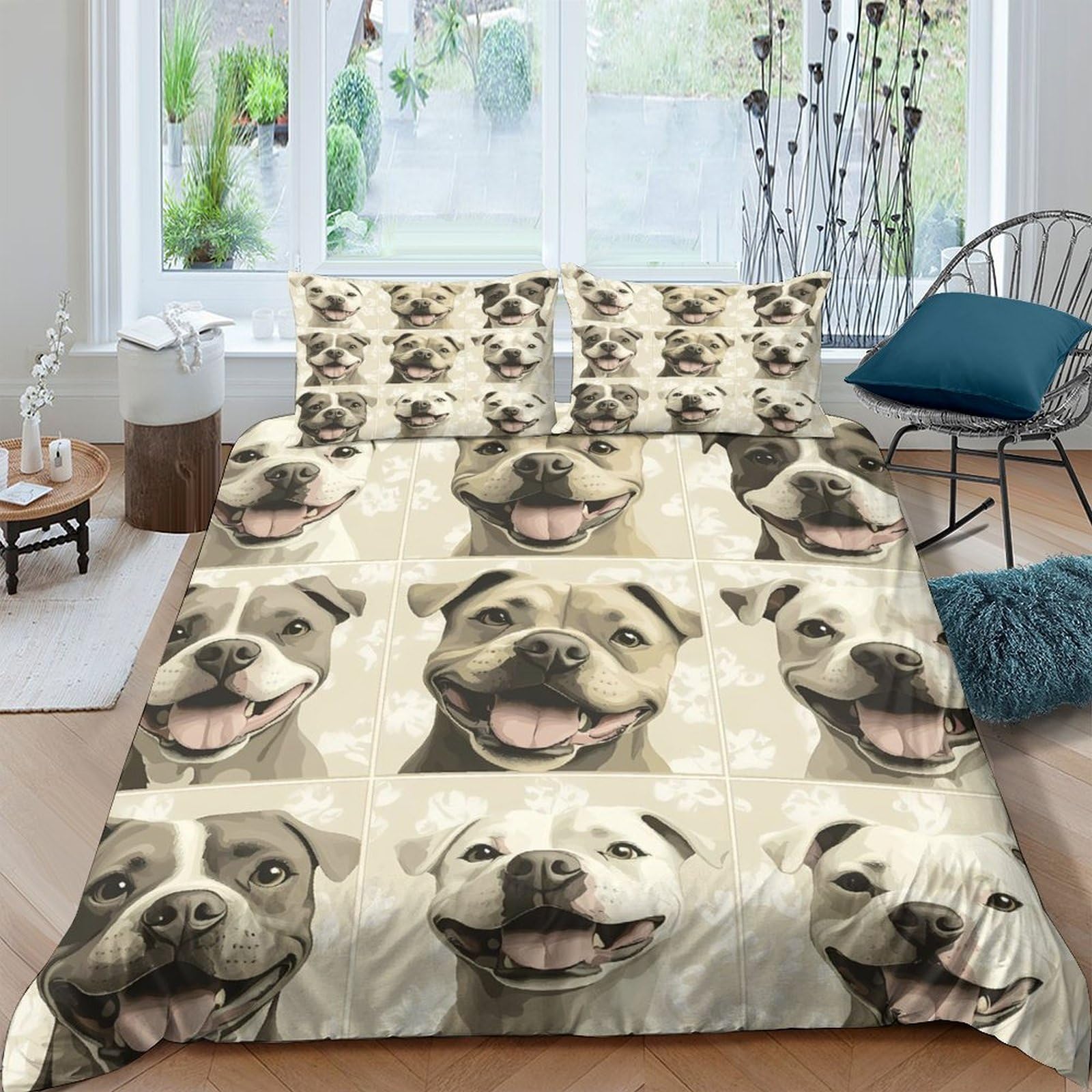 Ctjqhvkz Style-6 3D Printed Smiling Dog Fitted Sheet Microfiber Animal Portrait Mattress Cover For Bedroom Dorm Decor Machine Washable Single（135X200cm）