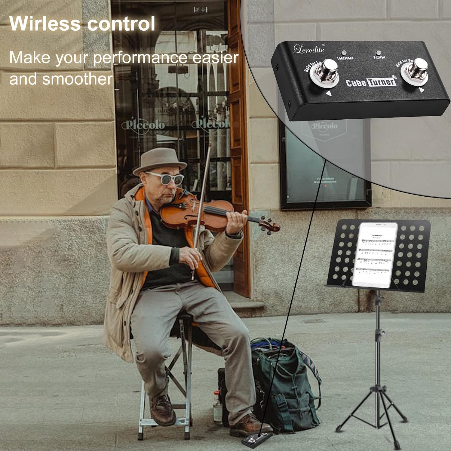 Page Pedal Turner, External Pedal Controller,Music Score Control the Turning Function Page Up Page Down for Guitar Effect Pedal,Tablet,Mobile Phone