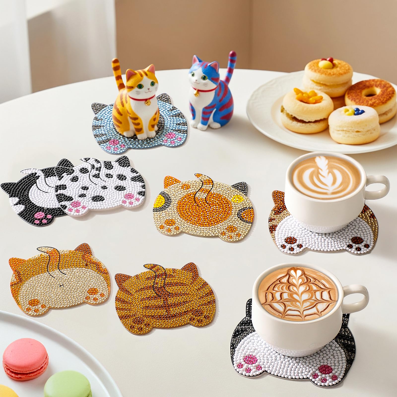 Amazon.com: Snuvid Diamond Art Painting Coasters Kits, 8Pcs Cat