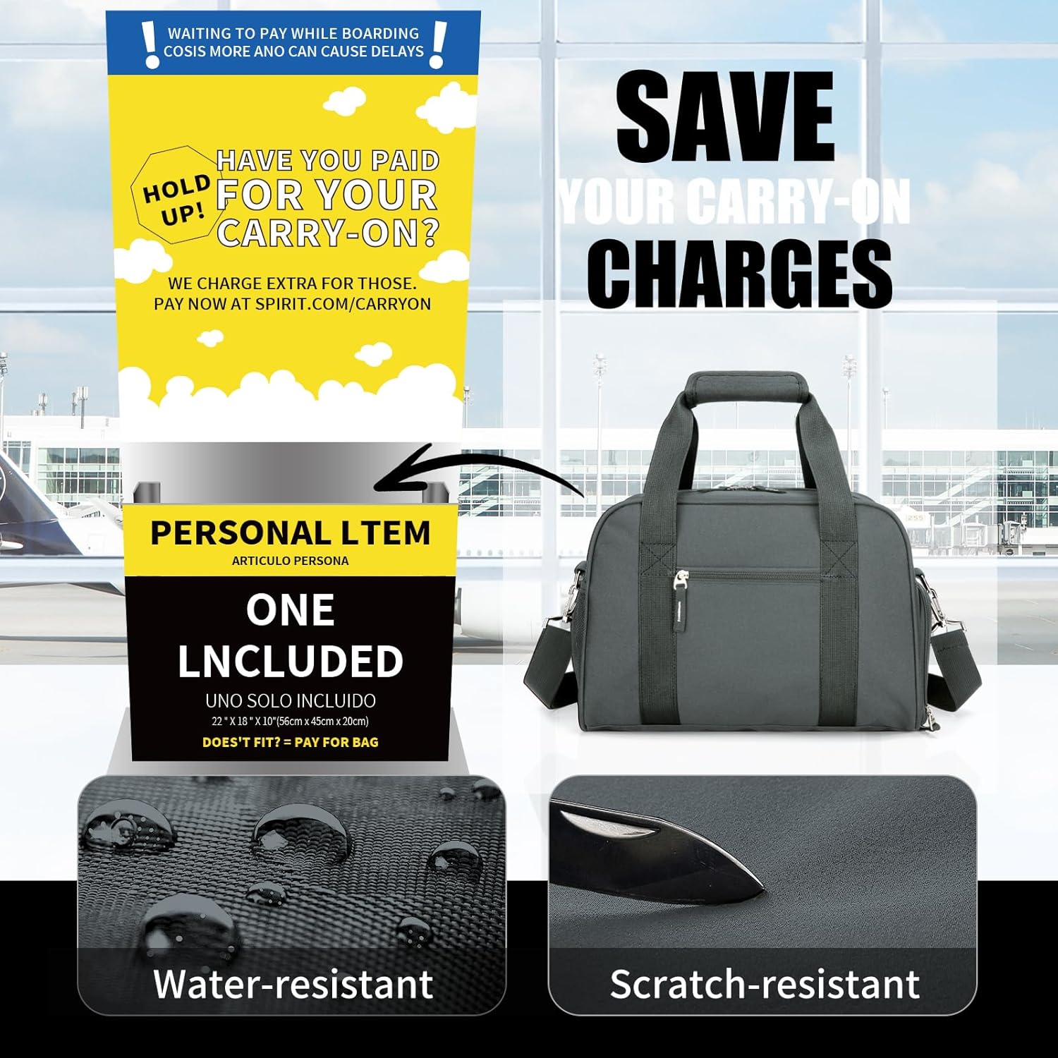 SeaRock 14 inch Small Gym Bag for Men & Women, Mini Duffle Bag with Shoe Compartment, Carry On Duffel Bag for Travel Sports, Dark Grey - Image 6