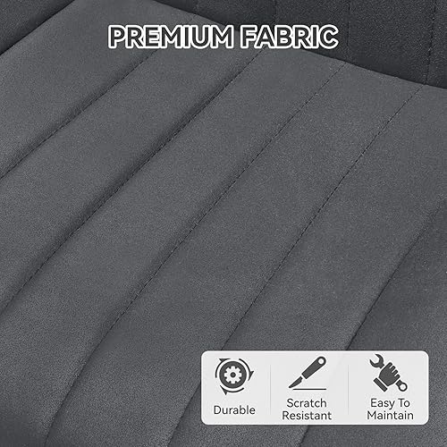 Miniatura 5 de Juego de 4 sillas de comedor modernas, sillas de comedor tapizadas con cojines gruesos, cómodas sillas de comedor de tela con patas de metal para