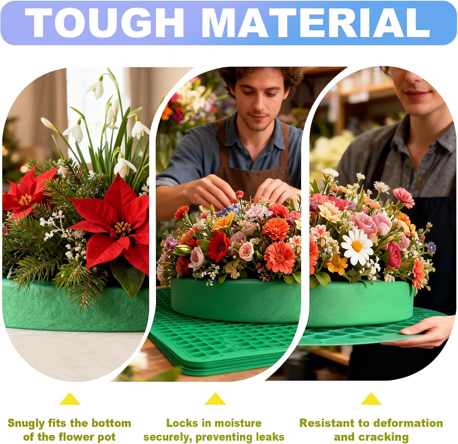 UEREASY Floral Foam Blocks for Fresh Flowers - Flower Foam, 6-Pack Foam for Flower Arrangements, Long-Lasting Water Absorbent Foam, for All Kinds of Flower Decorations(7.87")
