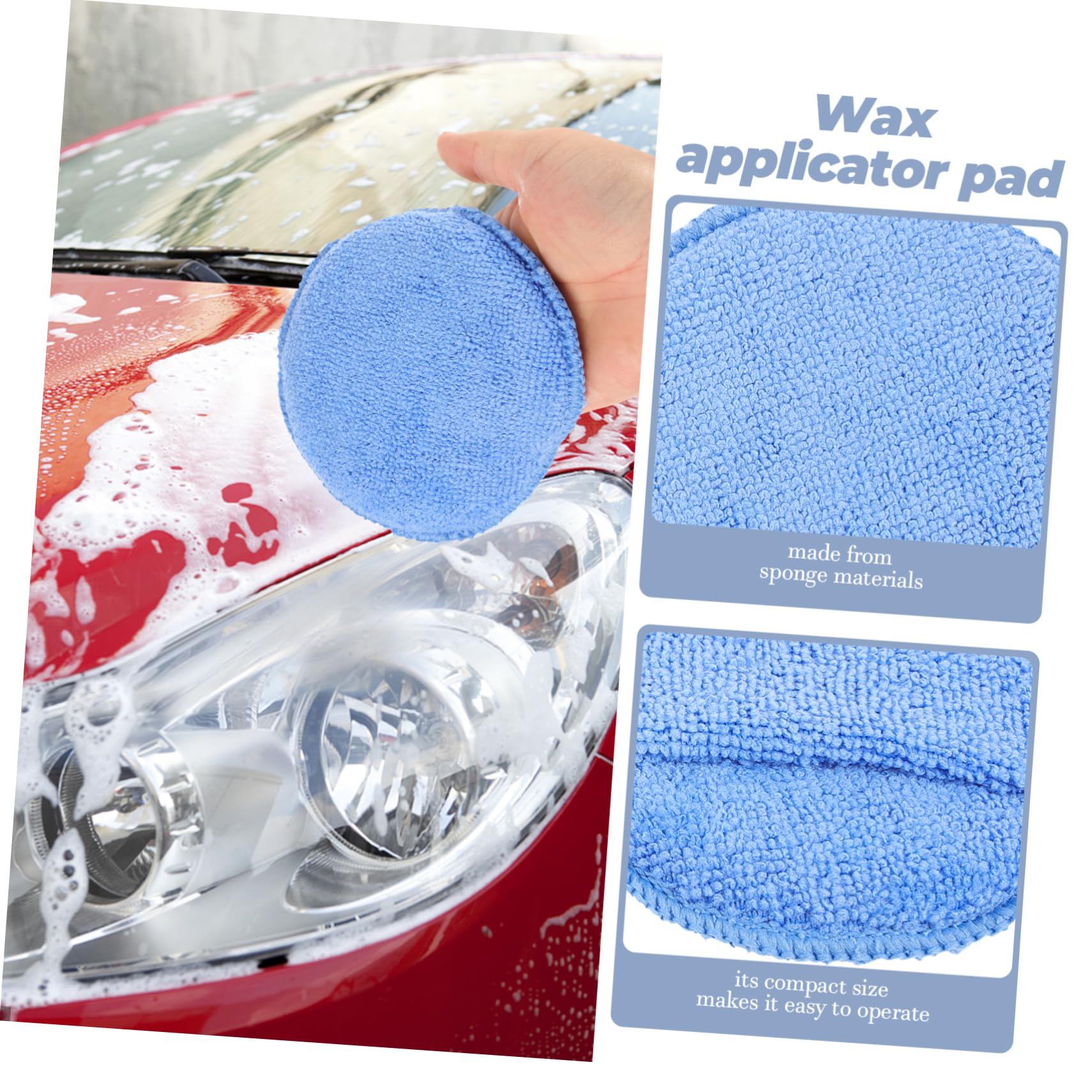 Gatuida 50piezas Almohadillas De Pulido De Esponja para Coche Aplicadores De Cera Esponjas para Limpiar y Pulir Vehículos Material De Ultra Absorbente para Detalle Automotriz