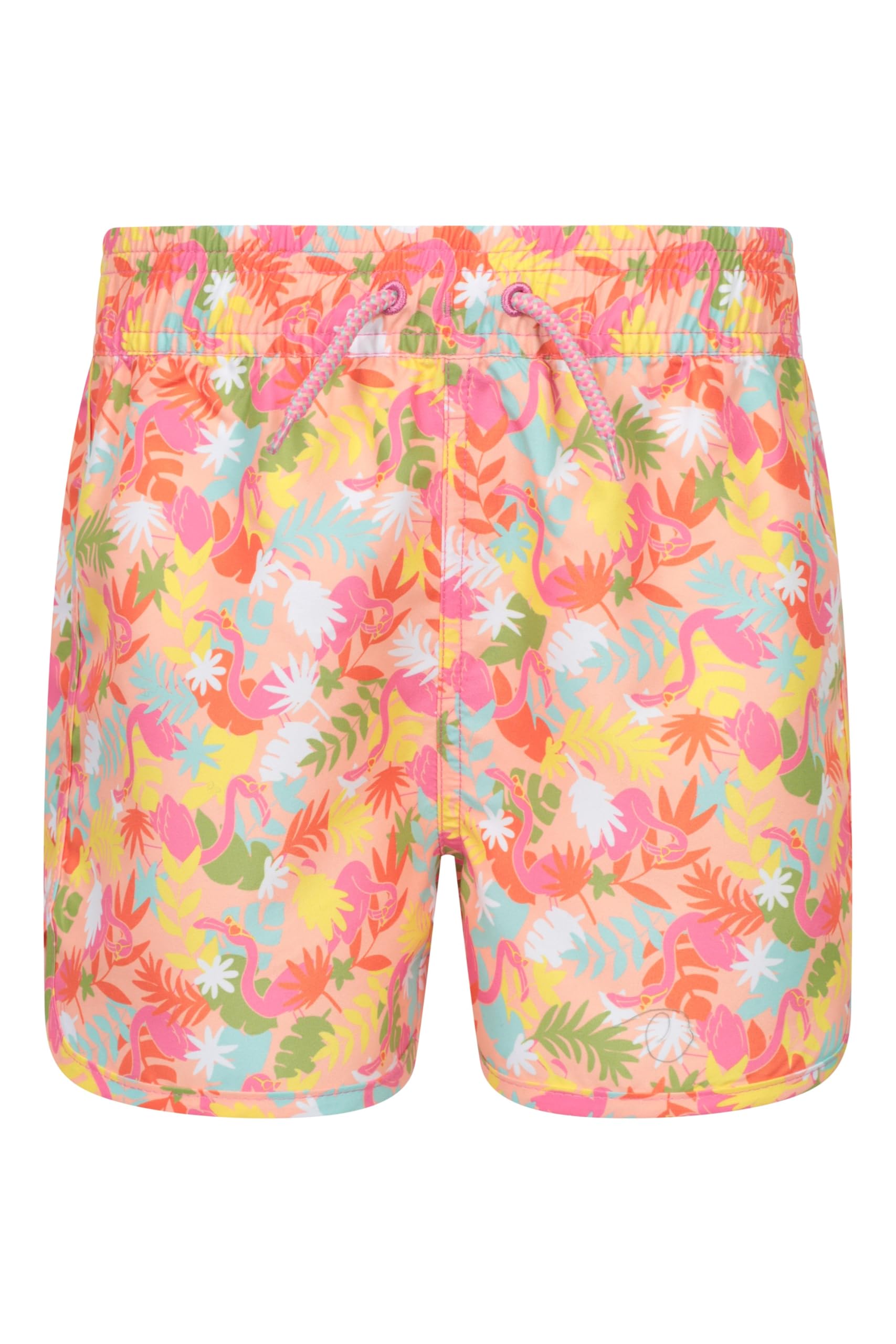 Mountain Warehouse Patterned Girls Boardshorts - Lightweight Swim Shorts with Adjustable Waist, Easy Care Bottoms - Spring Summer, Beach, Swimming, Pool Light Pink (01) 3-4y