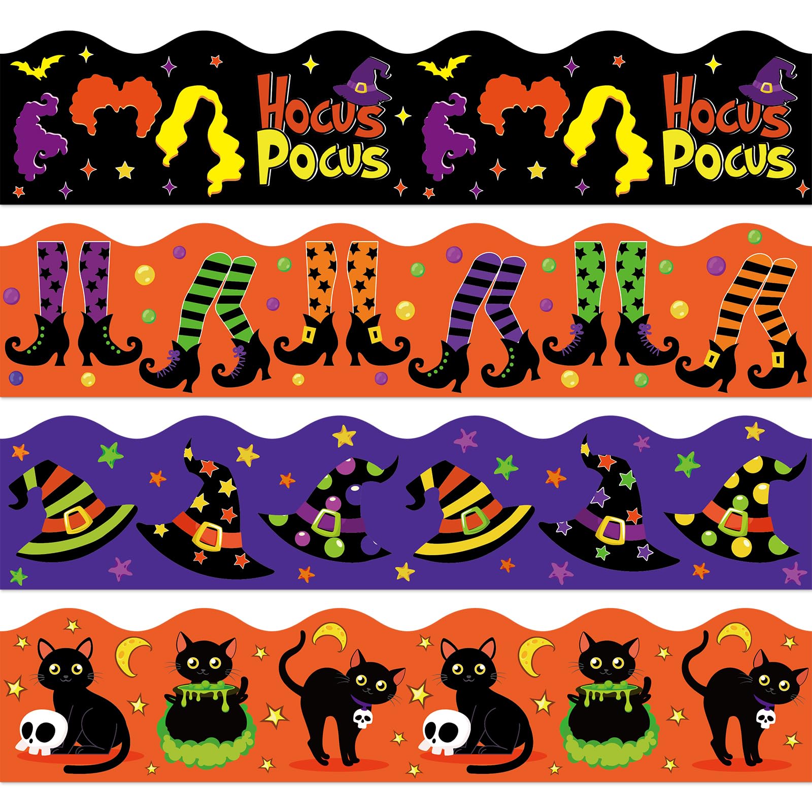 Amazon.com: AnyDesign 69Ft Halloween Bulletin Board Borders Hocus Pocus ...