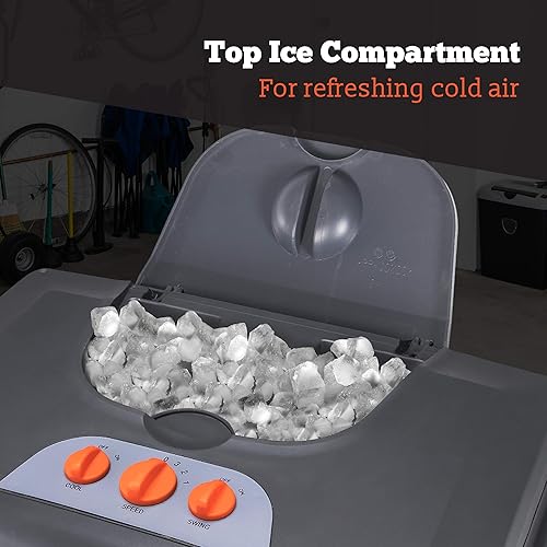 Miniatura 6 de Mason & Deck ME2MOGO, potente enfriador evaporativo portátil de baja energía para grandes espacios de trabajo, 2800 CFM, gris