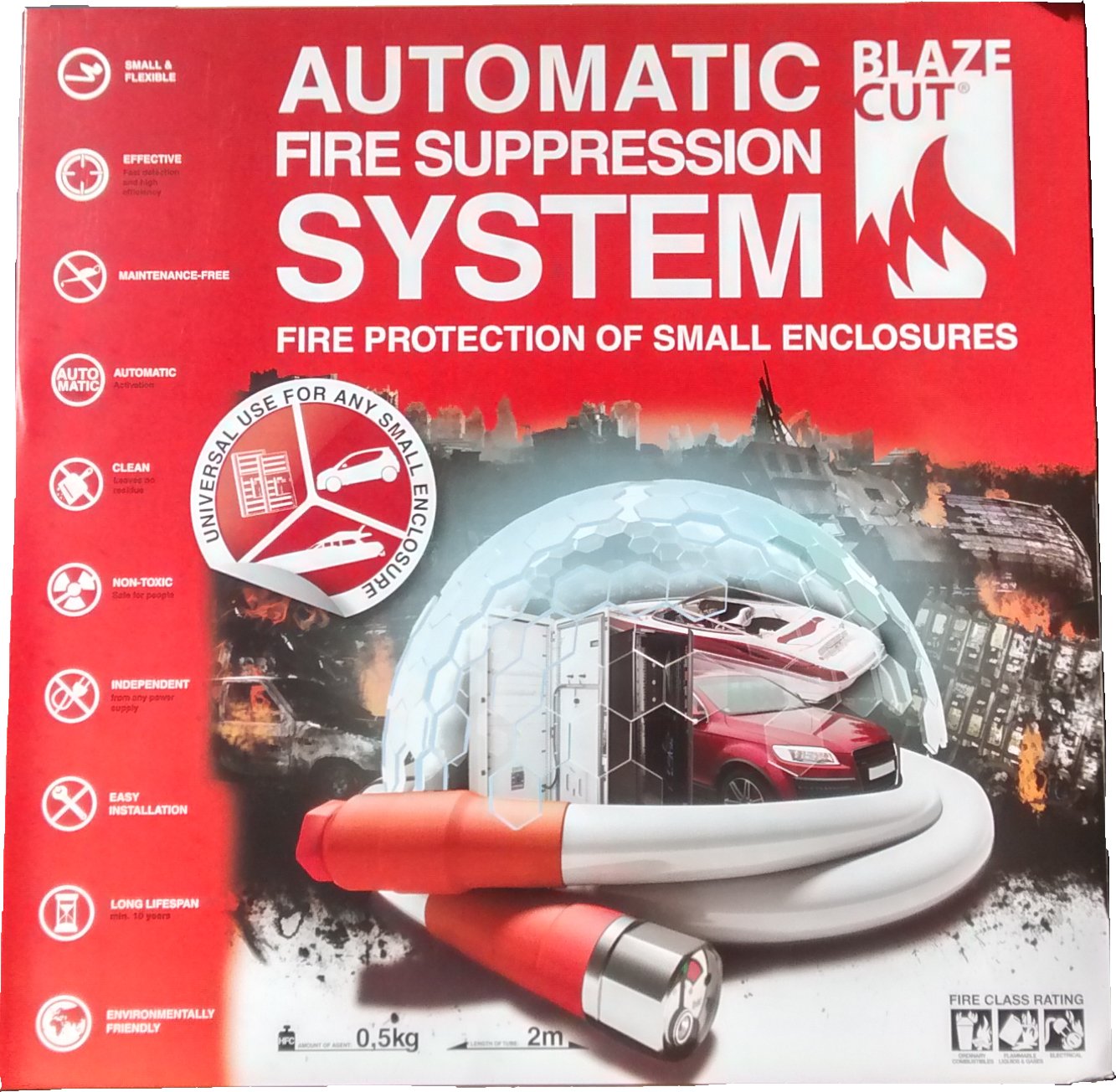 sistema de extinción de incendios automático 6 'tv200fa, Automotive extintor