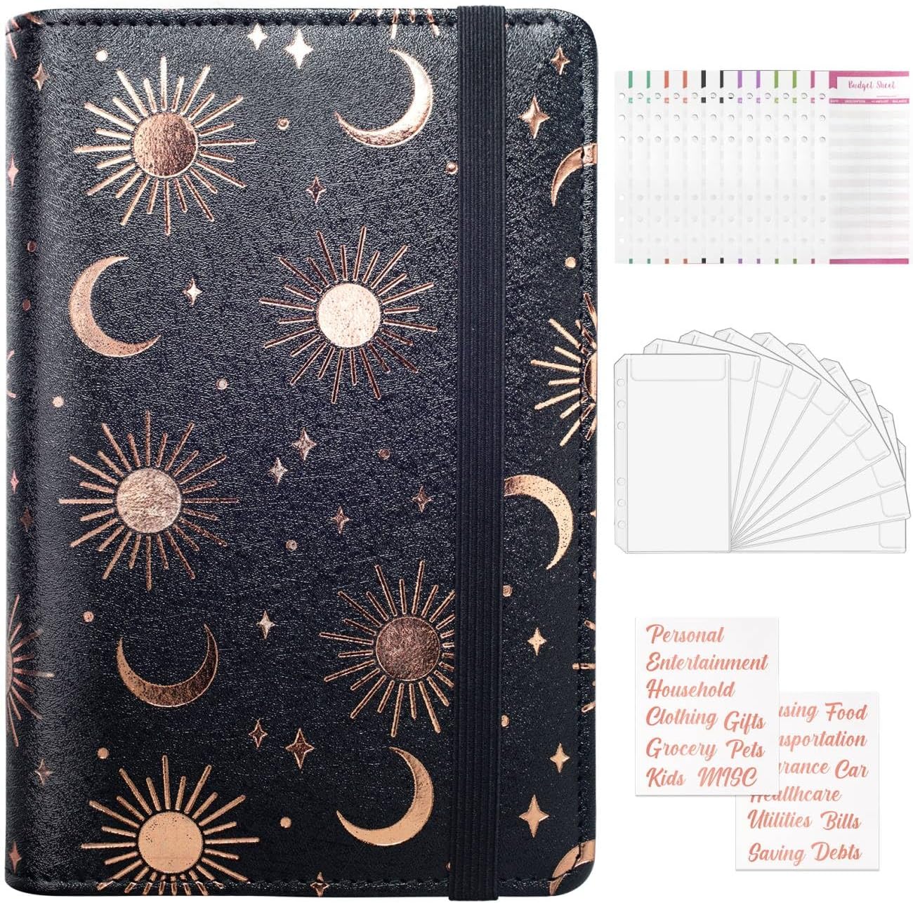 Mymazn A6 Budget Binder with 10 Cash Envelopes for budgeting, Money Organizer for