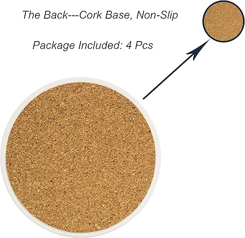 Miniatura 5 de visesunny Posavasos con estampado de hojas de palmera de aguacate, posavasos de piedra que absorben la humedad con base de corcho para protección de