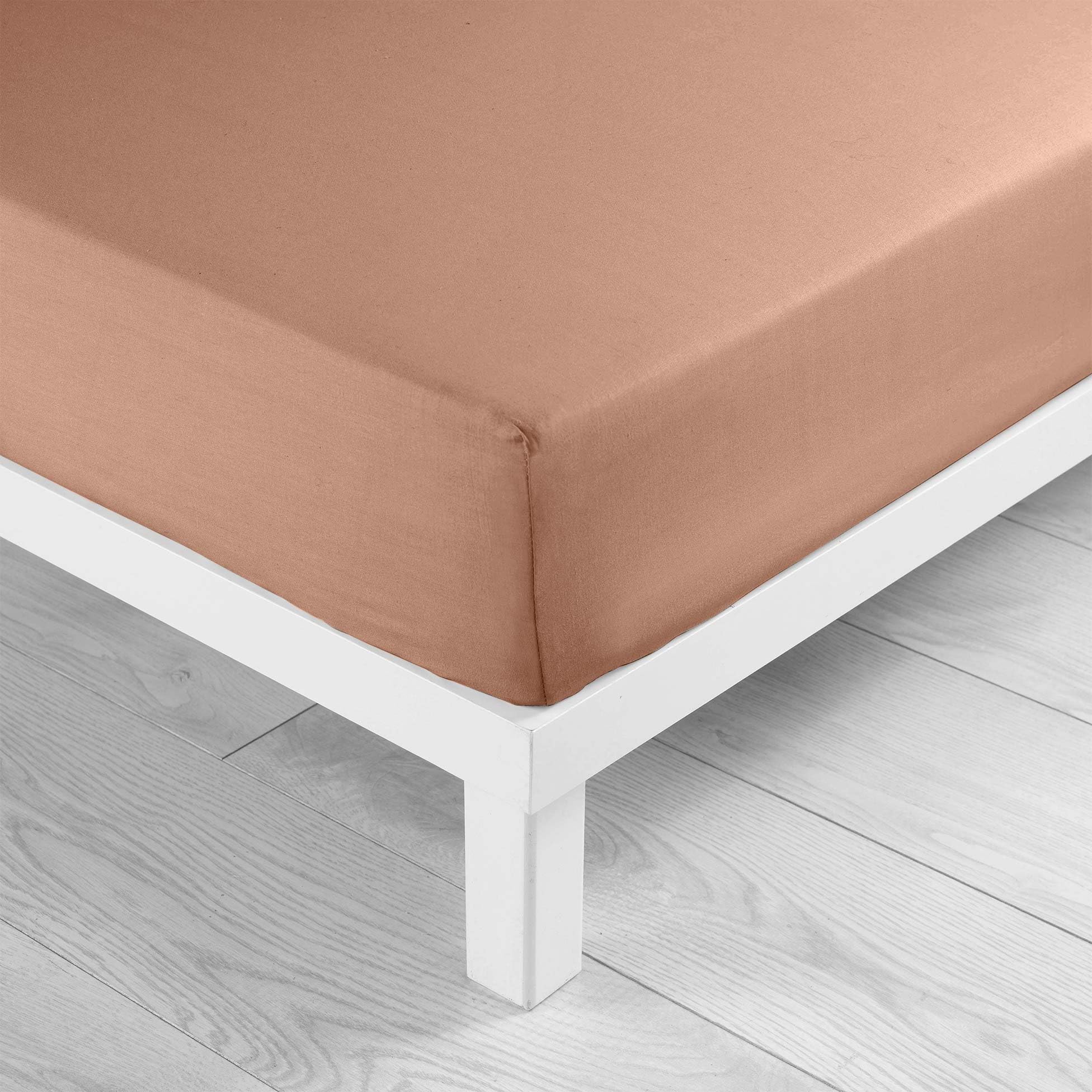 douceur d'intérieur, Drap Housse (90 x 190 cm) Lina Blush, 100% Coton