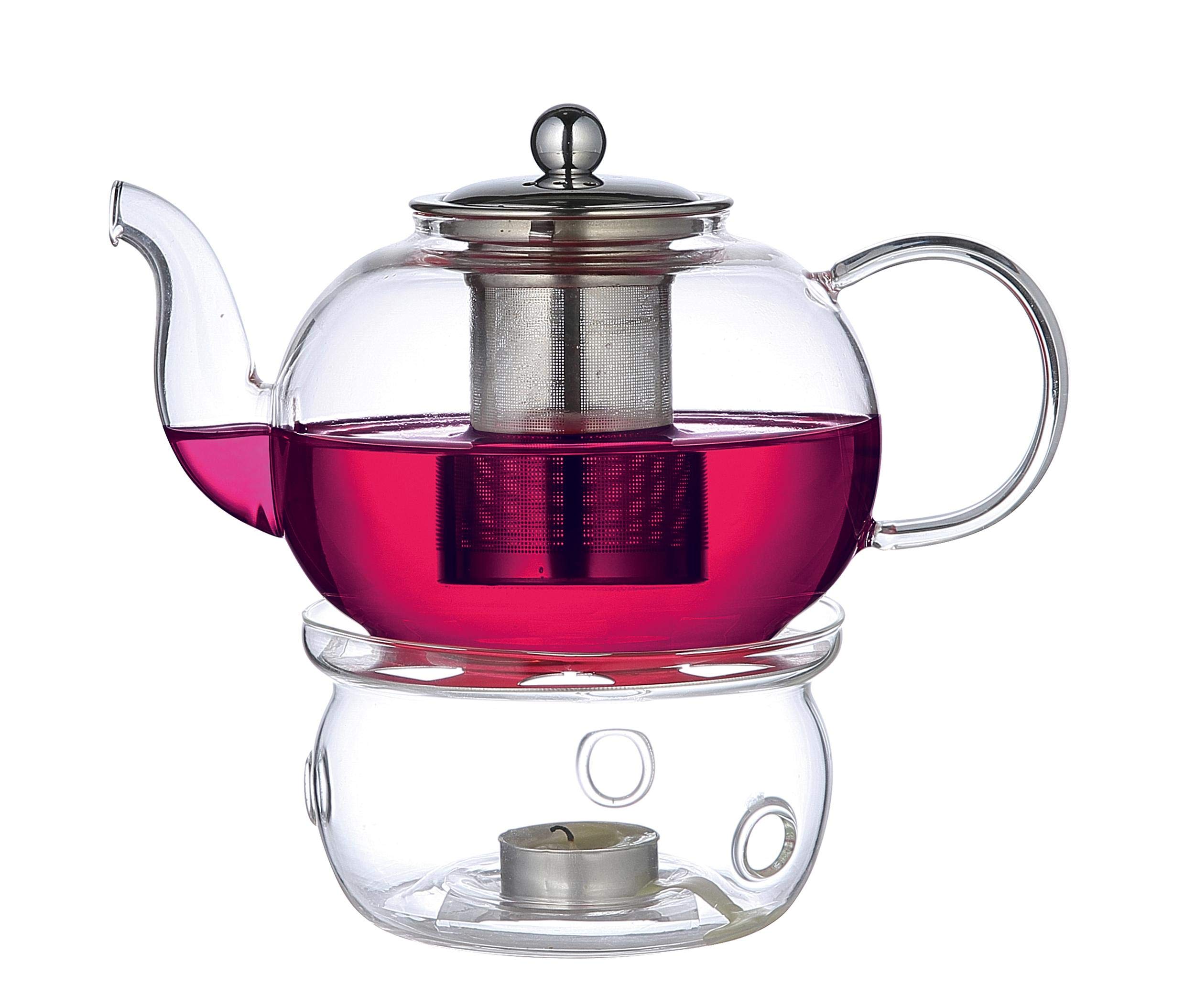 BlackstoneDoublewall Teapot Sset W/Stand TP213 1LTR and Free Tea Strainer