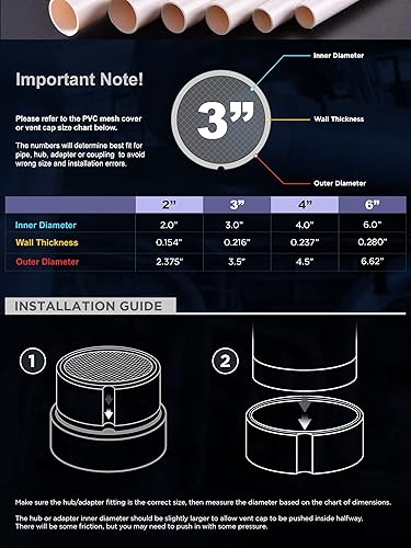 Miniatura 3 de Tapa de terminación de PVC cubierta de ventilación de malla de rejilla de ventilación de horno y techo cubierta de tubo de escape redondo de alambre