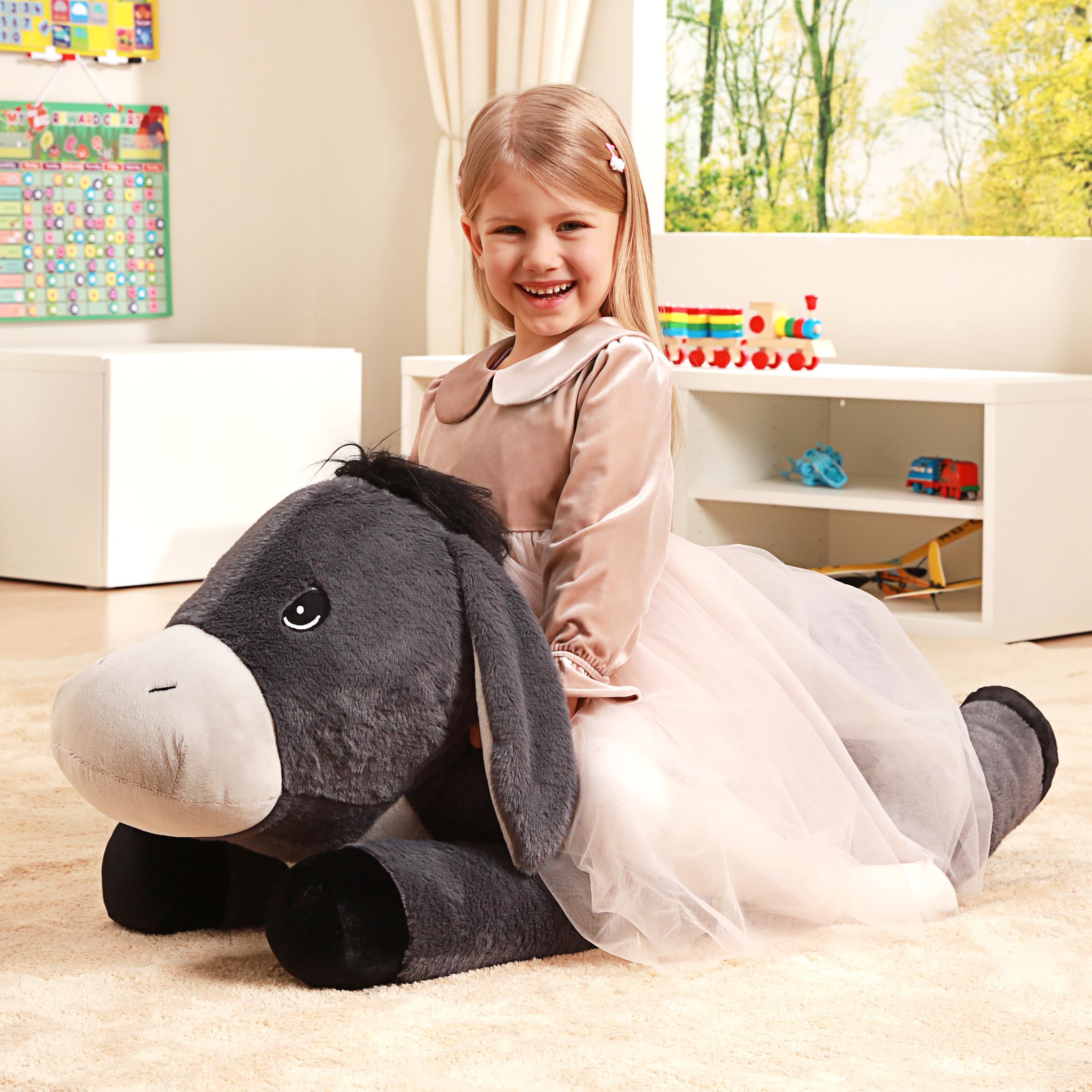 IKASA Animal de peluche gigante de 33 pulgadas, súper suave, sin cremallera