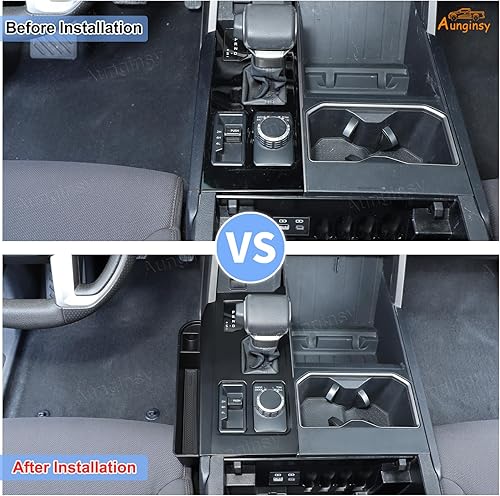 Vista 89 de Aunginsy Cubierta de panel de palanca de cambios de control central, compatible con Toyota Tundra/Sequoia 2022-2024, consola de palanca de cambios