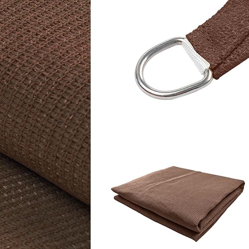 Miniatura 3 de KHOMO GEAR Toldo triangular de 12 x 12 x 12 pies de tela de bloqueo UV, color marrón oscuro