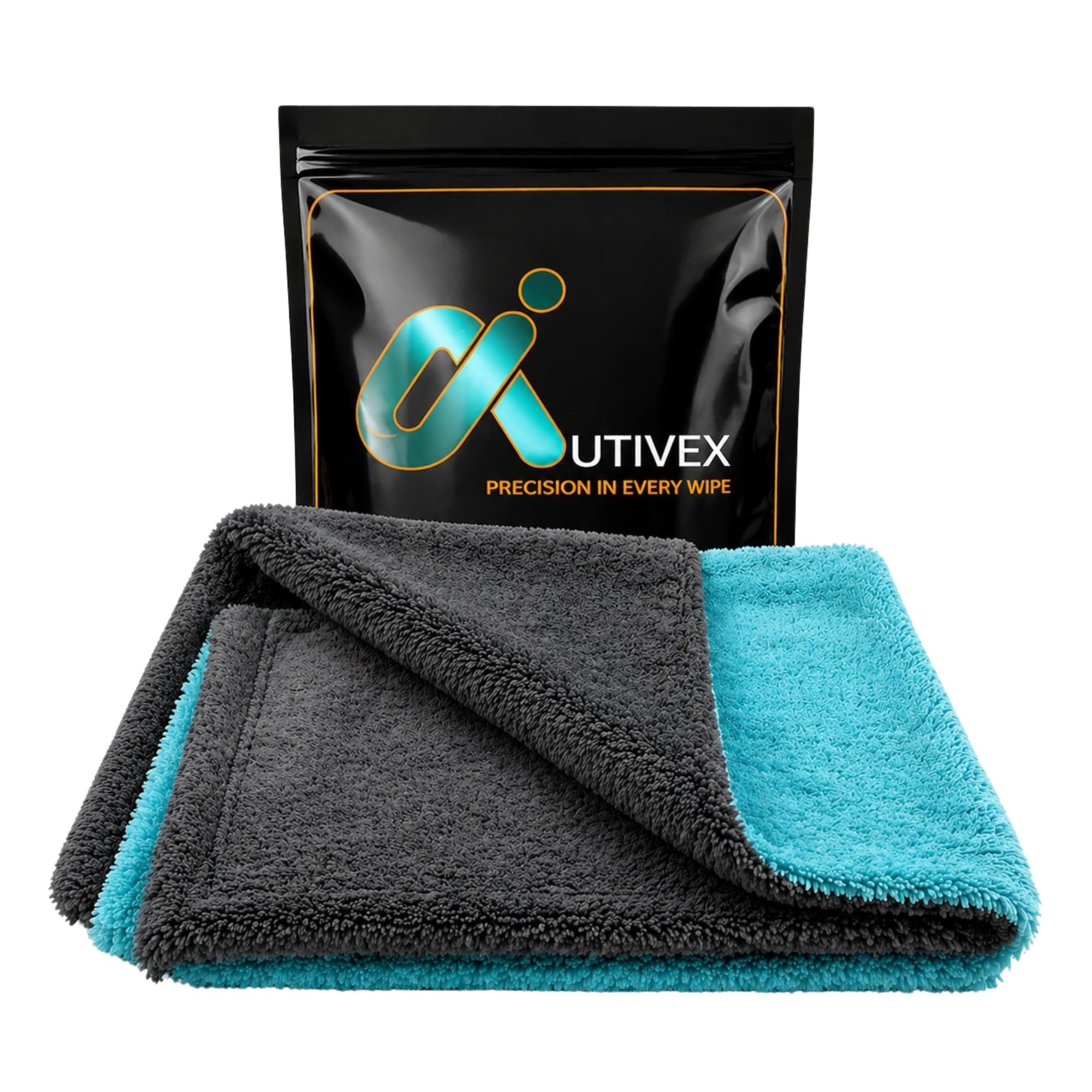 1200 GSM Microfiber Car Cleaning Cloth 40x40 cm (Aqua Blue, 1 Pc) | Twisted Loop & Plush Pile Dual Side | Ultra Absorbent, Lint-Free & Edgeless Towel for Car Drying & Detailing-image-19