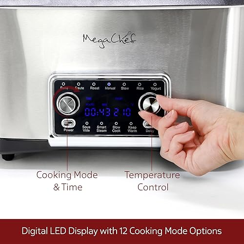 Miniatura 4 de MegaChef Cocina múltiple programable 12 en 1 de lujo de 8 cuartos de galón con Sous Vide y multifunción, pantalla digital, temperatura y tiempo