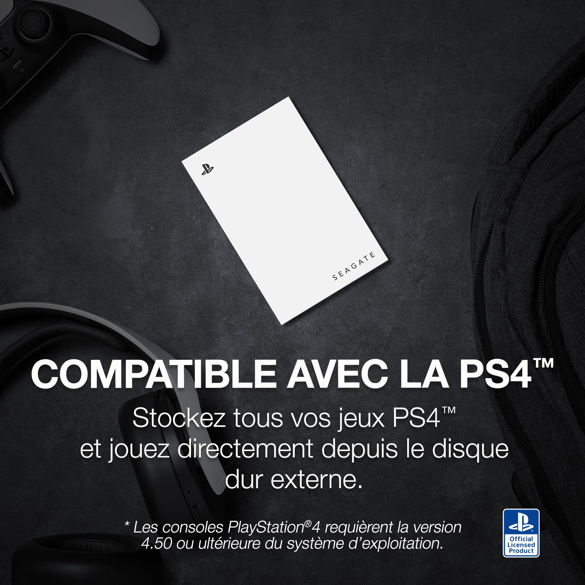 Seagate Game Drive for PS5, 2 to, Disque Dur Externe, USB 3.0, sous Licence Officielle, éclairage LED Bleu (STLV2000201)
