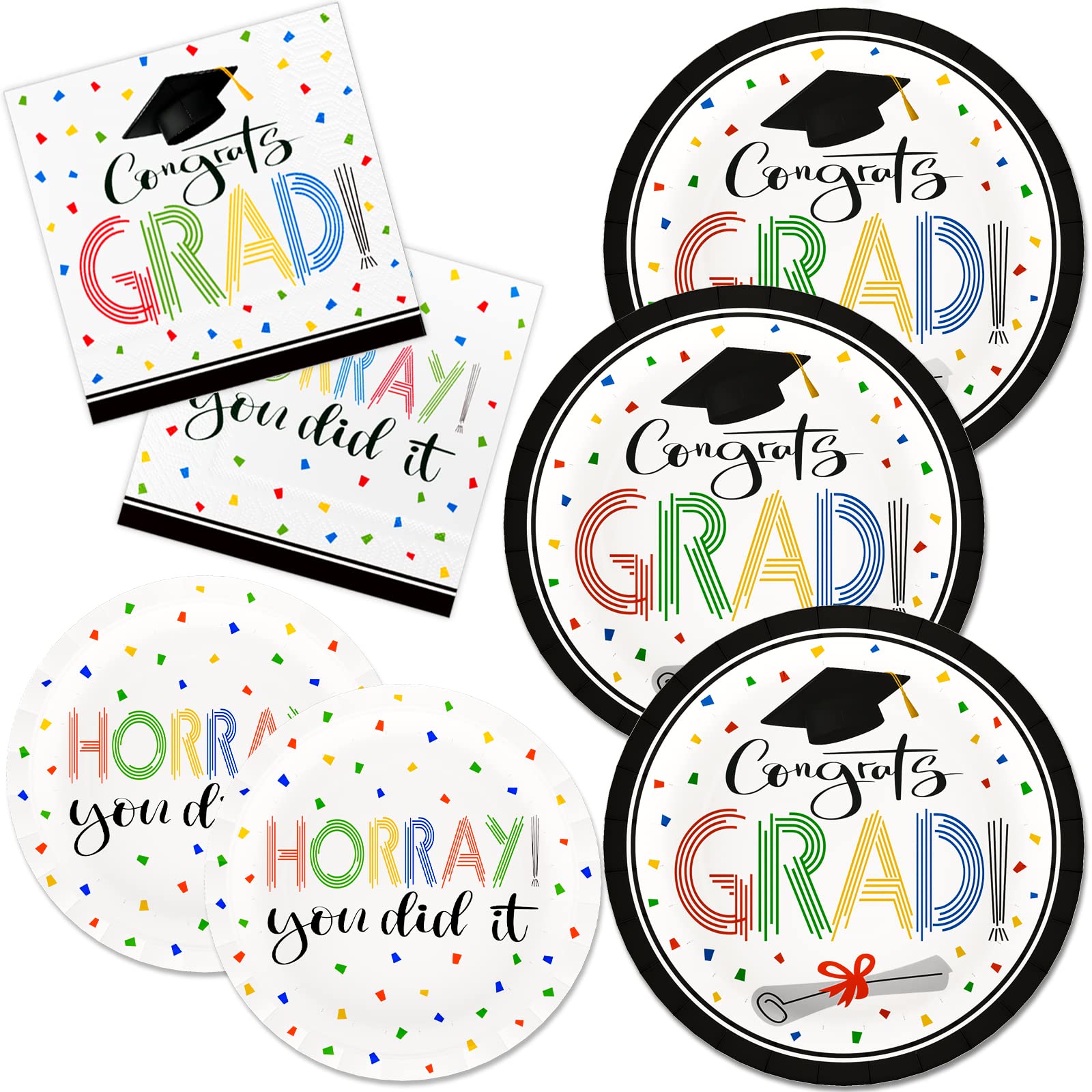 DYLIVeS 150 Pcs Graduation Party Paper Plates and Napkins Set, You did ...