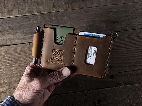 Miniatura 3 de Rite in the Rain SHERPA - Kit de cartera de cuero genuino para cuadernos, 6.875 x 3.75 pulgadas. Incluye un bolígrafo de bolsillo EDC y un paquete