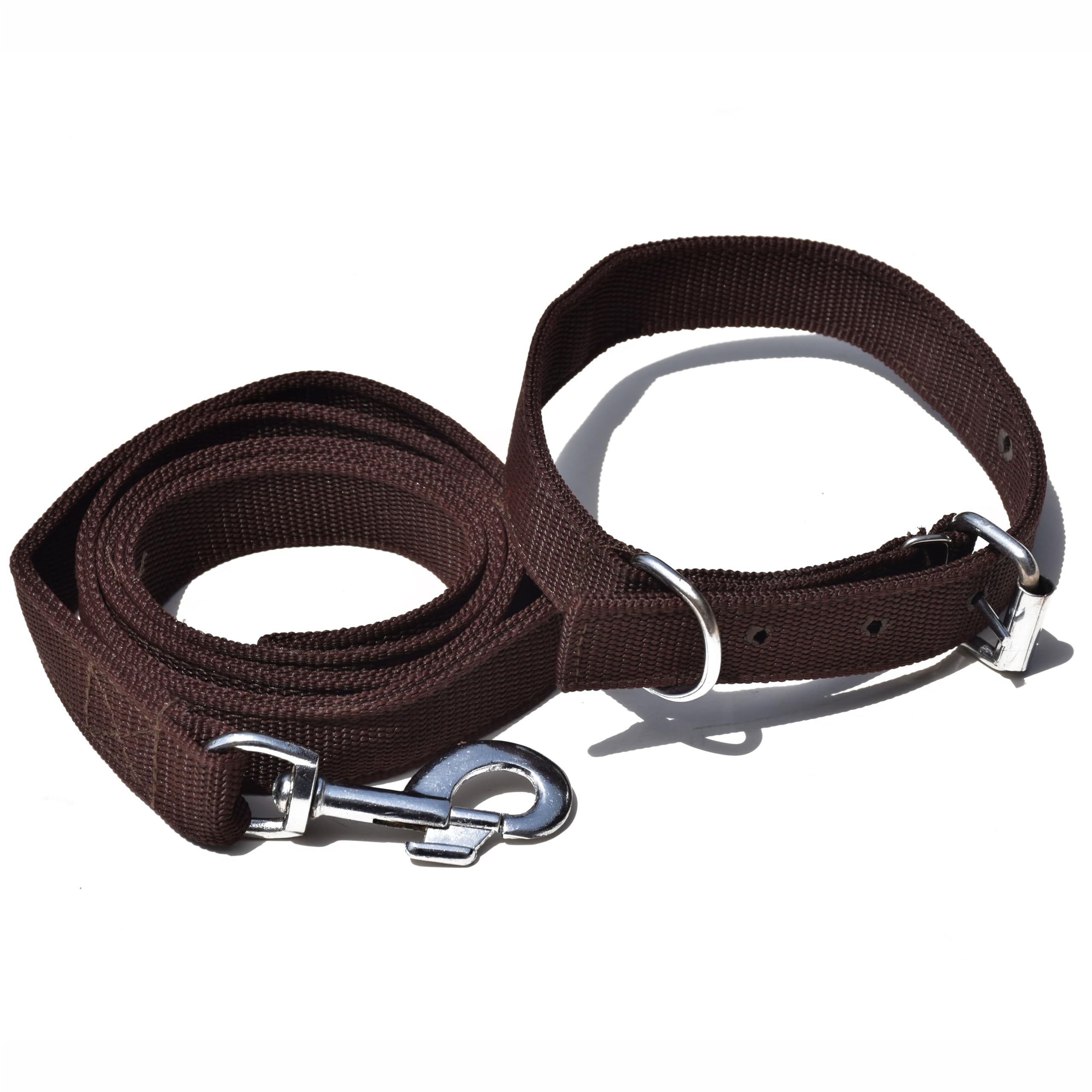Pure Source India Nylon Dog Neck Collar Belt and Leash Set Waterproof for Medium Dogs or Small Puppies Neck Collar (48 X 1 Inches) (Brown) (B0D2T8QCB2) Amazon Price History, Amazon Price Tracker