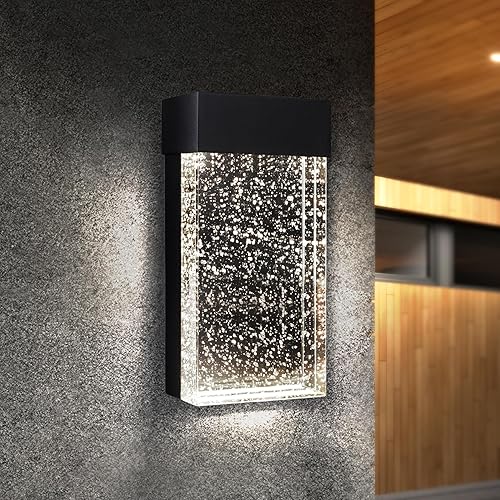 ASD Aplique de pared de cristal de burbujas LED de 10 pulgadas  Interruptor de 10 W, 120 V, 400 LM, 3000 K4000 K5000K, impermeable, regulable,