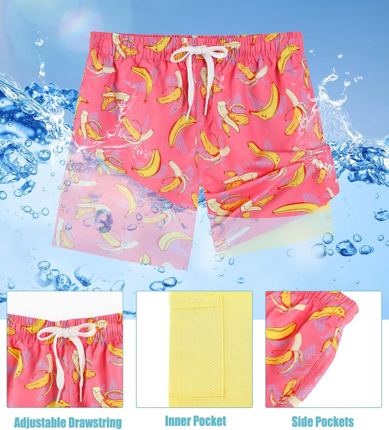 Boys Swim Trunks with Compression Liner Swim Shorts Kids Quick Dry Bathing Suit Boxer Brief Swimwear 6-20 Years - Image 5