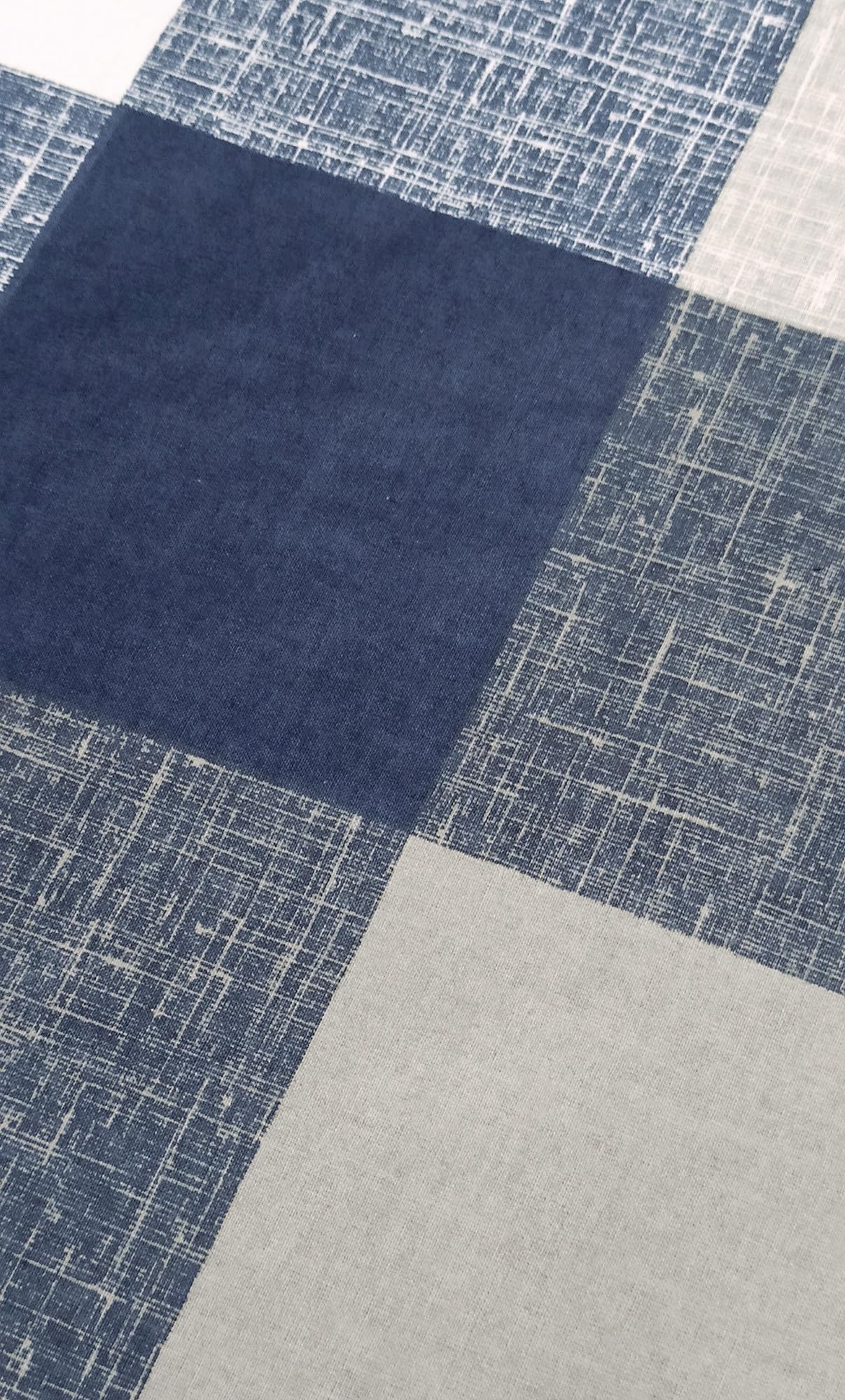 Completo Lenzuola Quadro scozzese Blu 100% cotone Made in Italy - 2 Piazze