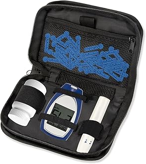 JFHNMLW Diabetic Travel Case - TSA Approved, Glucose Monitor & Insulin Case for Test Strips, Blood Glucose Monitor (Black)