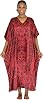 Up2date Fashion Womens Satin Kaftan in Red Tiger Print, One Size, Style Caf-03R