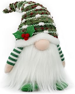 Gnome Christmas Decorations, Handmade Ornaments Swedish Tomte Elf | Stuffed Dwarf Home Holiday Decor, Plush Gnome Gifts for Women, Thanksgiving, Valentines, Birthday