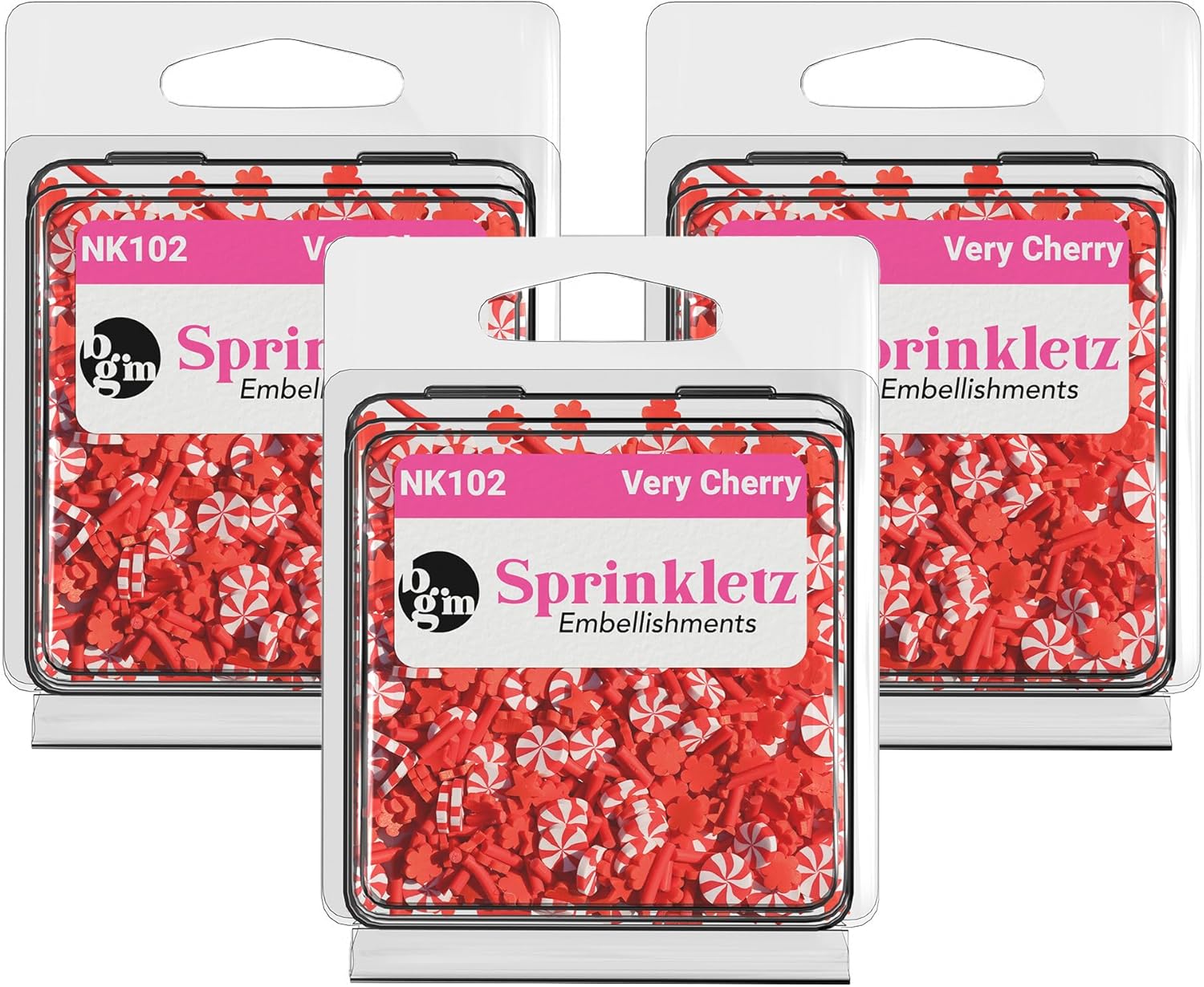 Buttons Galore Sprinkletz Polymer Clay Pieces for DIY Slime Add Ins Craft Embellishments 36 Grams 1500 Pieces - Christmas (Very Cherry)