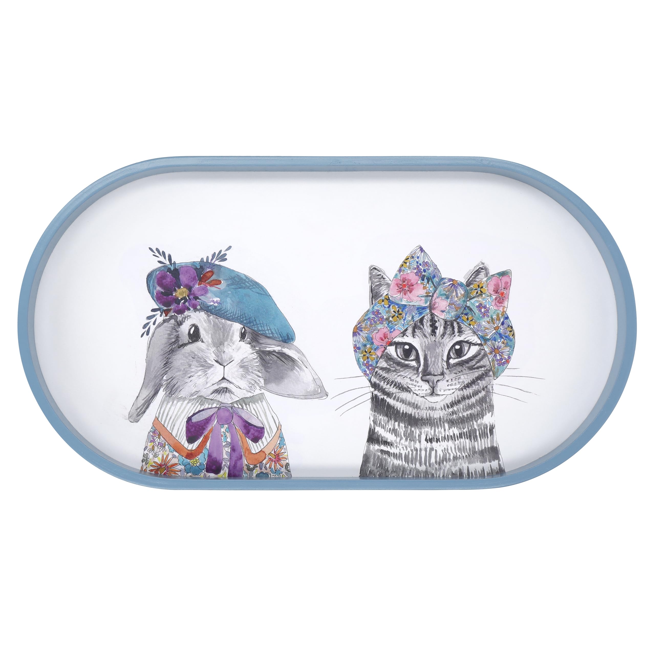 Mikasa x Tipperleyhill Oval Serving Tray, Presentation Tray for Food and Drinks, Stylish Serveware with Animal Print, 38cm Unique Gifting
