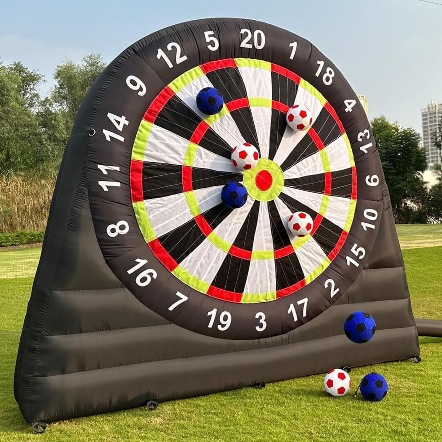 Diana inflable de fútbol con soplador y 8 pelotas inflables para deportes al aire libre y juego de diana con dardos autoadhesivos