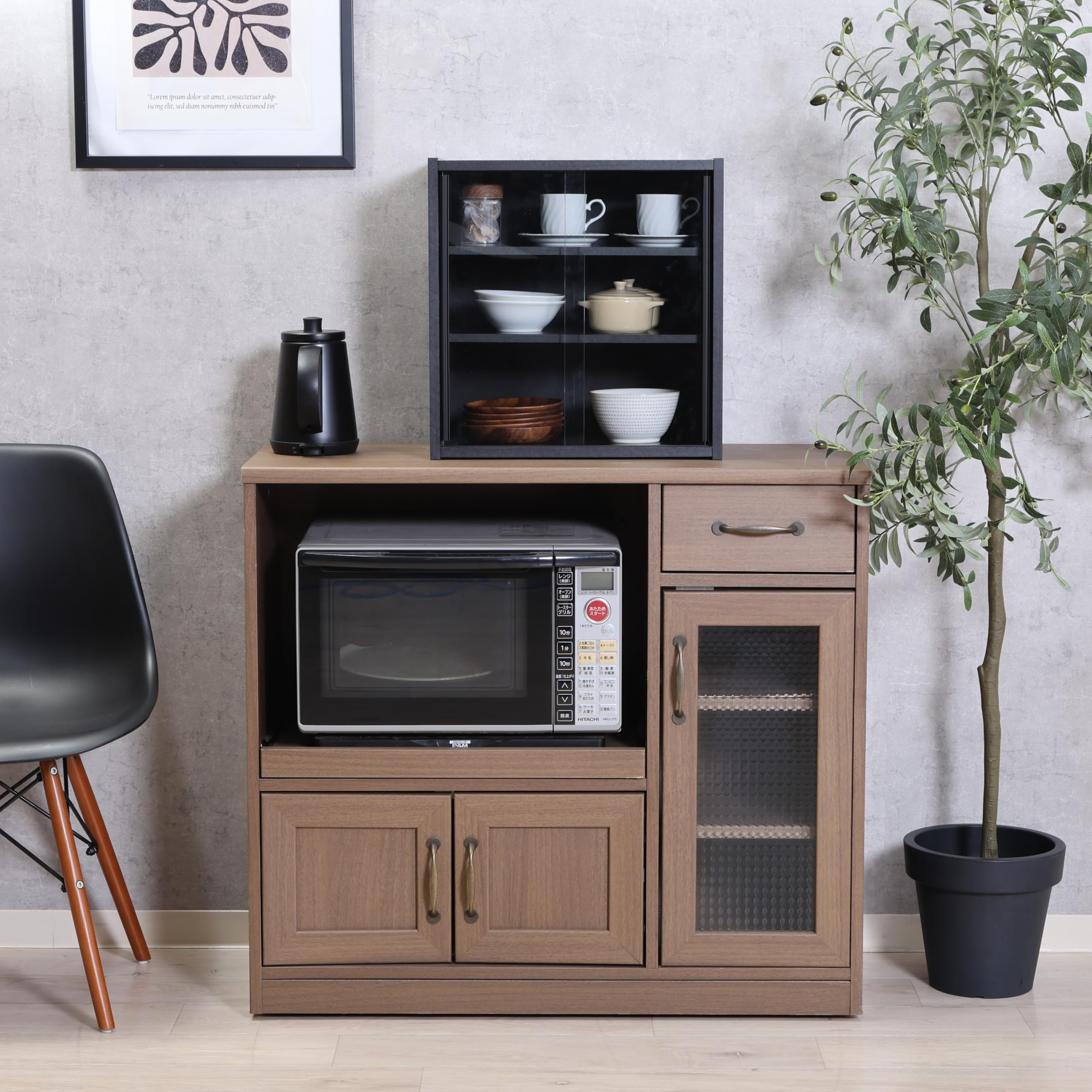 Amazon｜不二貿易 食器棚 キッチン収納 幅43×奥行29×高さ44cm