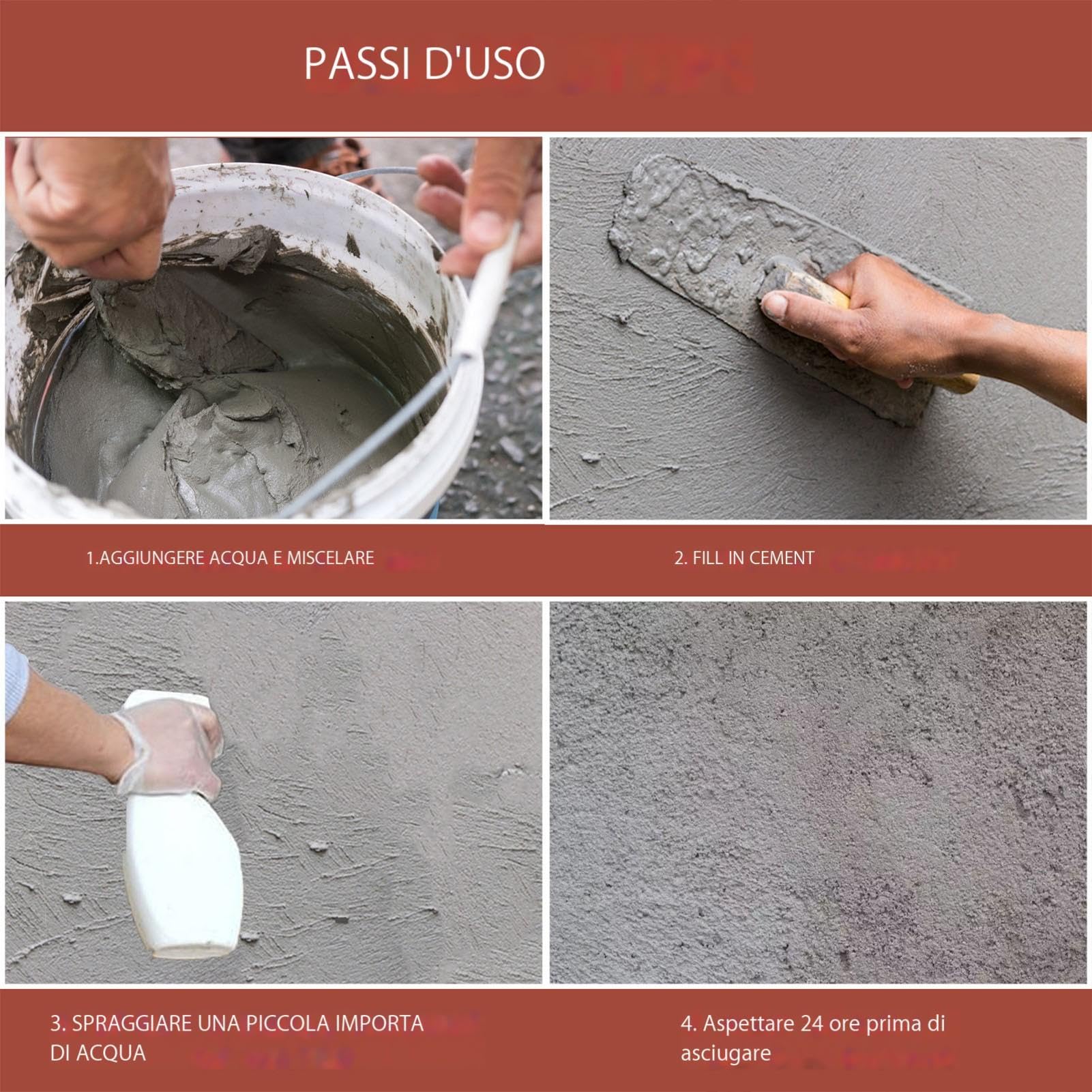 Cemento A Presa Rapida Impermeabile Per Riparazioni Veloci, Pacchetto Di Miscela Di Calcestruzzo Per Riparazioni Di Spazi Vuoti E Crepe