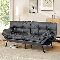 Vista 11 de Sofá cama plegable de espuma viscoelástica convertible con reposabrazos y respaldos ajustables para espacios pequeños, oficina, estudio