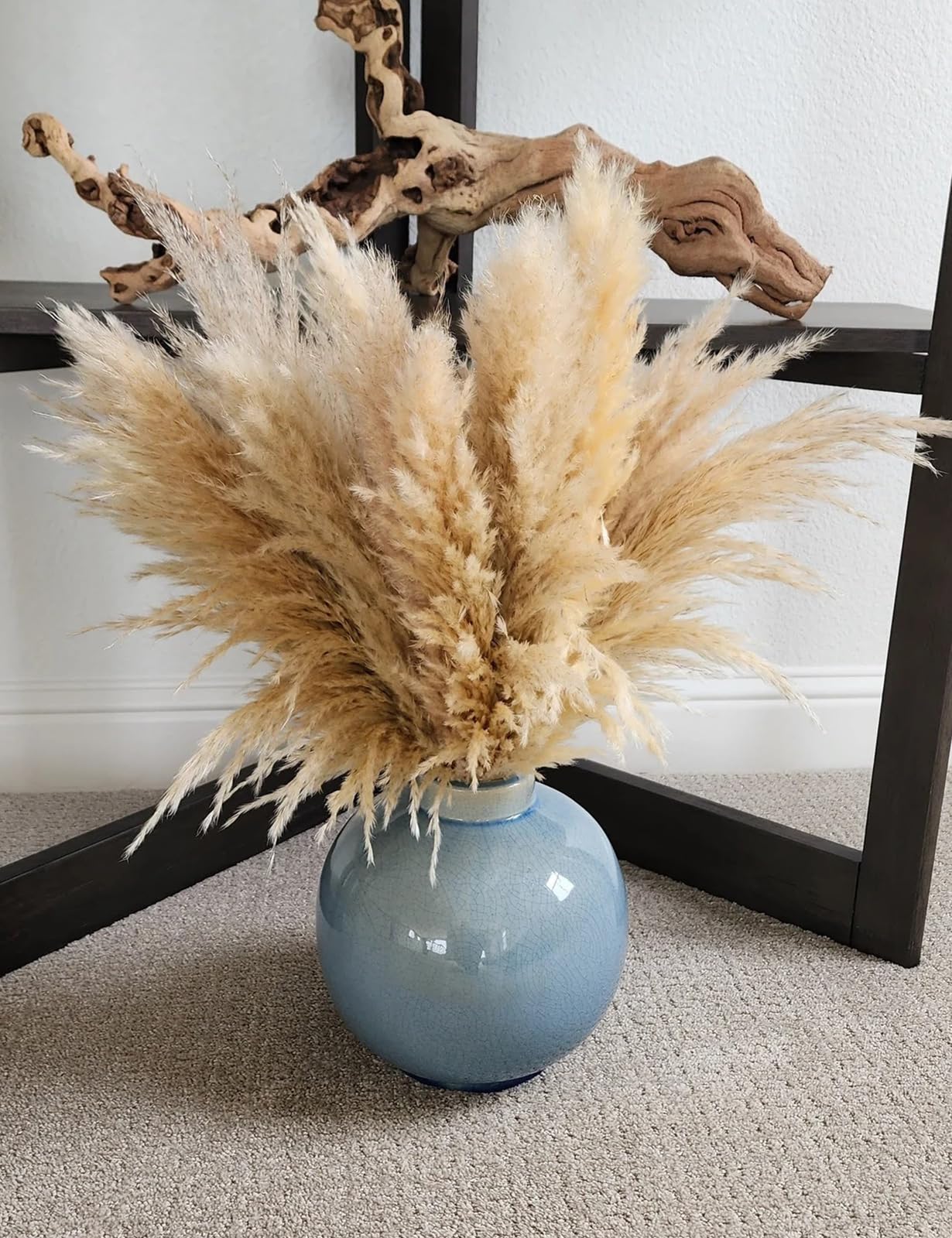 10 Stück Pampasgras Groß (39In/100cm), Pampas Grass XXL, Pampasgras für Boho DekoWohnzimmer Tisch Schlafzimmer Hochzeits Badezimmer Vase