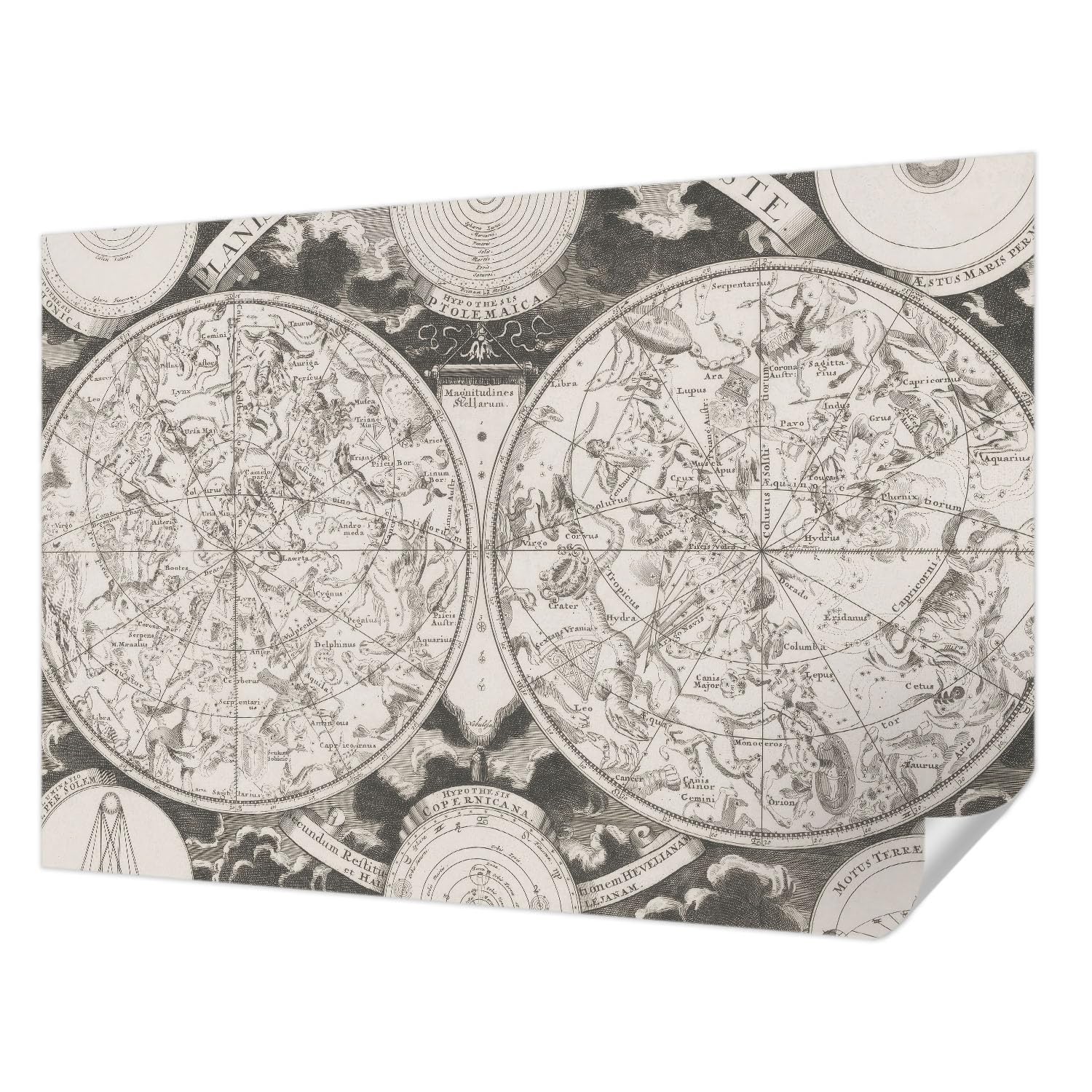 Papel pintado vintage autoadhesivo 152x104 cm resistente a manchas para decoración de salón
