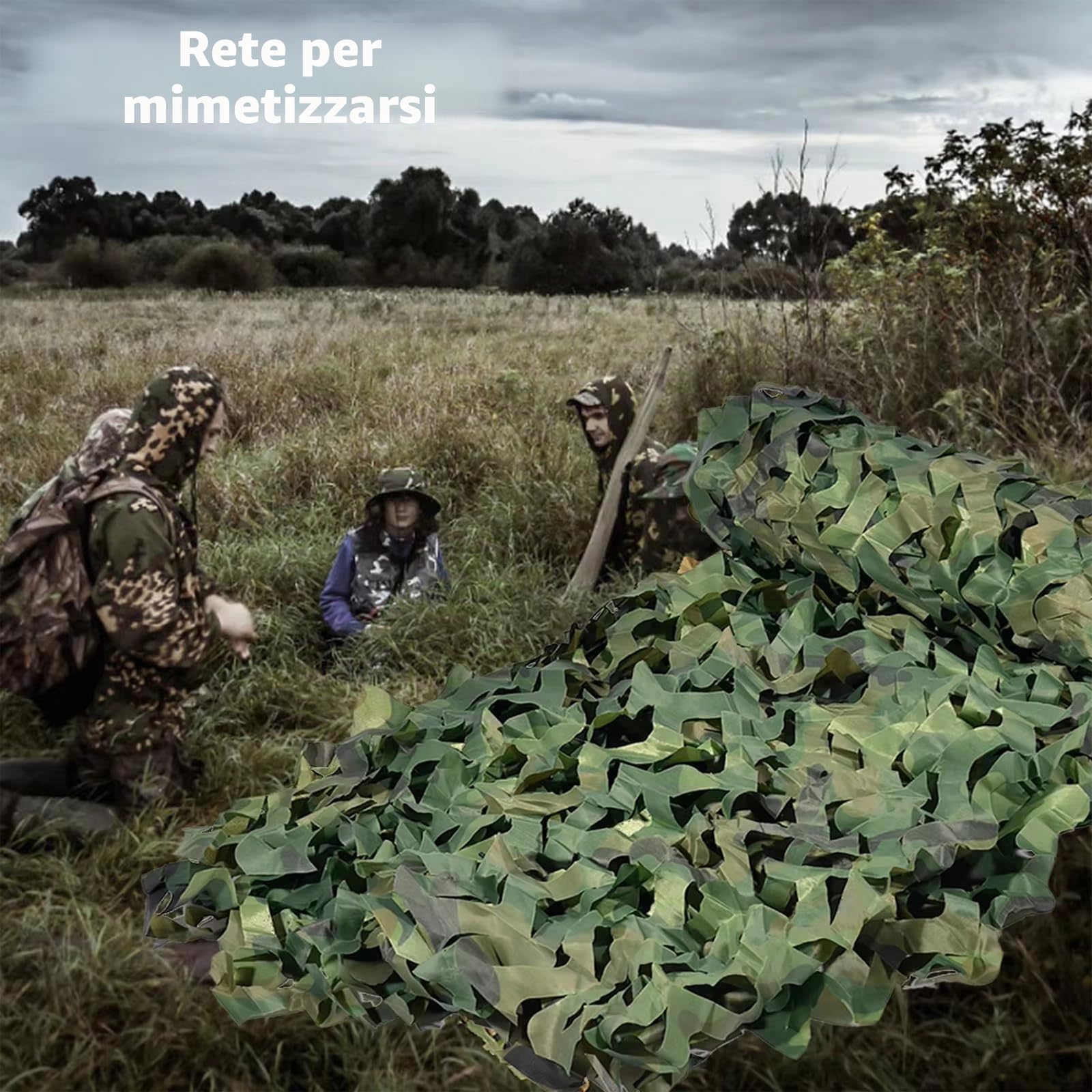NEWFUN 3x6M Rete Mimetica Ombreggiante, Telo Mimetico Ombreggiante, Rete Mimetica per la Caccia, il Campeggio, la Foresta, il Giardino e Altre Scene, Militare