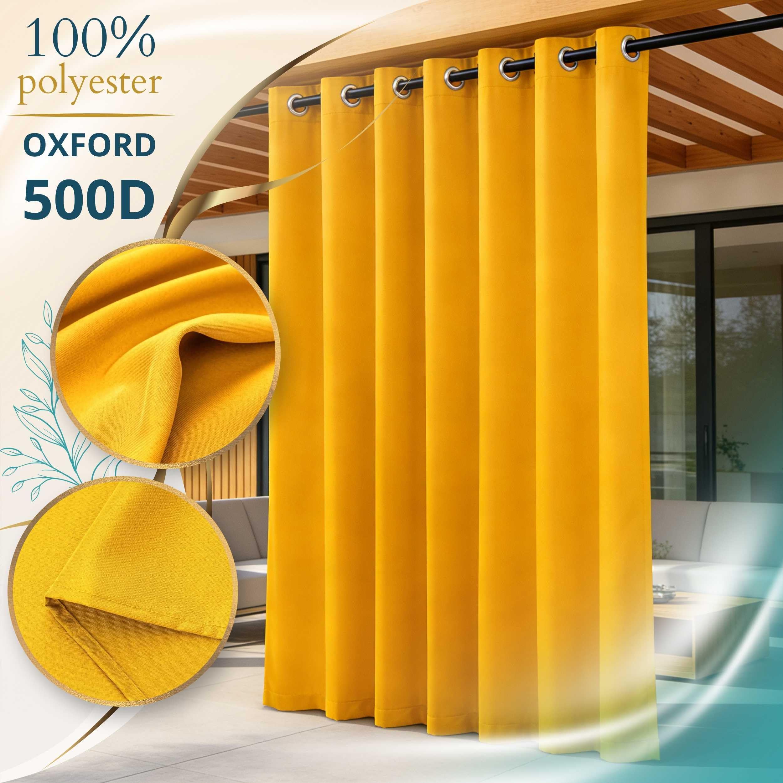 Outdoor Vorhang Grün 155x260 cm UV-beständig farbecht XXL | Polyester Oxford 500D wetterfest UV-Schutz · bodenlange 260 cm · für Pergola, Pavillon, Veranda, Pool, Patio