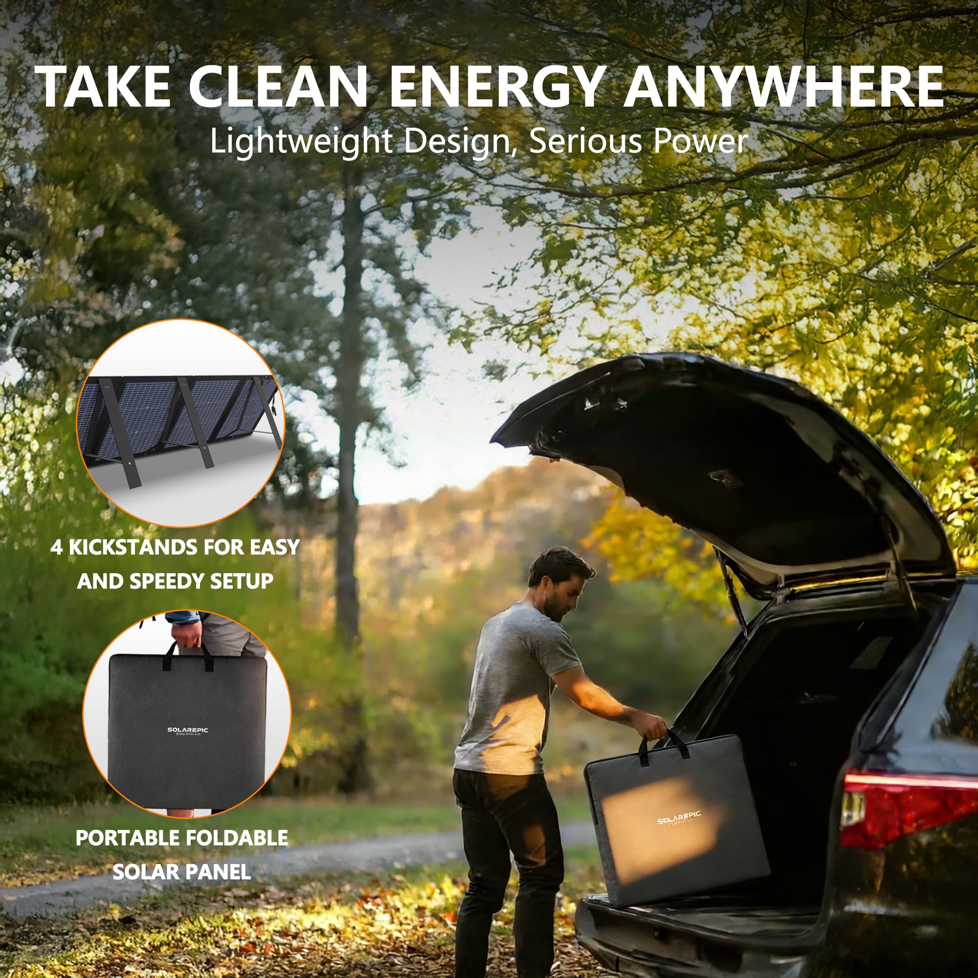 Pannello solare pieghevole da 220 W, monocristallino bifacciale, 25,9 Voc, ad alta tensione, impermeabile, per centrali elettriche portatili, campeggio, camper, con cavalletto e borsa per il trasporto