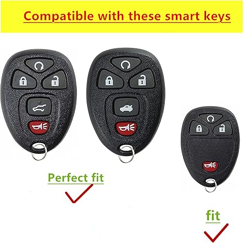 Miniatura 3 de QIXIUBIA Funda para llavero de Chevrolet con control remoto sin llave y llavero compatible con Chevy Suburban Tahoe Traverse Buick Enclave Cadillac