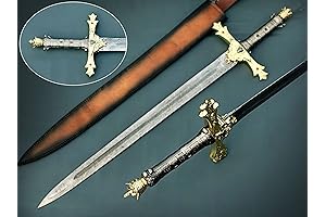HUNTEX Exclusive Legendary Damascus Steel Medieval Crusader Excalibur Replica Sword