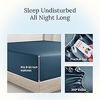 Vista 98 de California Design Den - Sábana ajustada de algodón, suave, 400 hilos, 100 % algodón, elástico que no se zafa, bolsillos profundos, refrescante